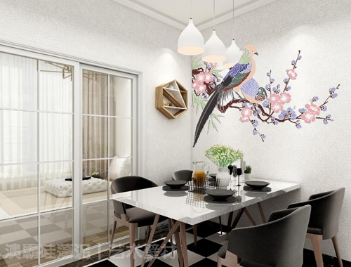 硅藻泥墙艺--餐桌旁的另一道风景(图2)