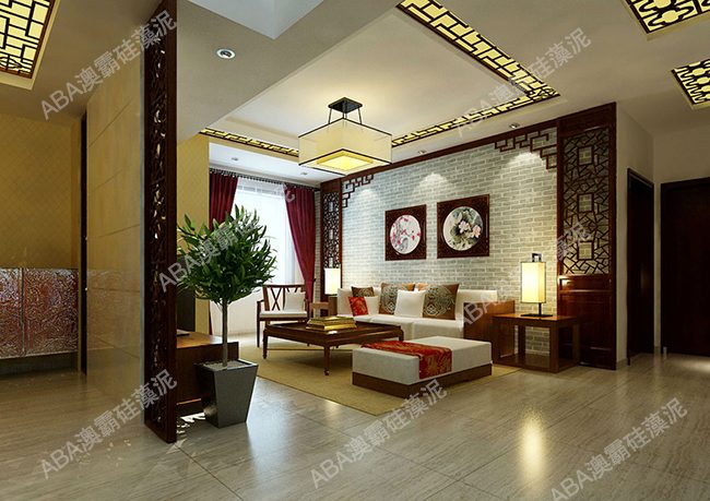  负离子硅藻泥背景墙装修效果图(图2)