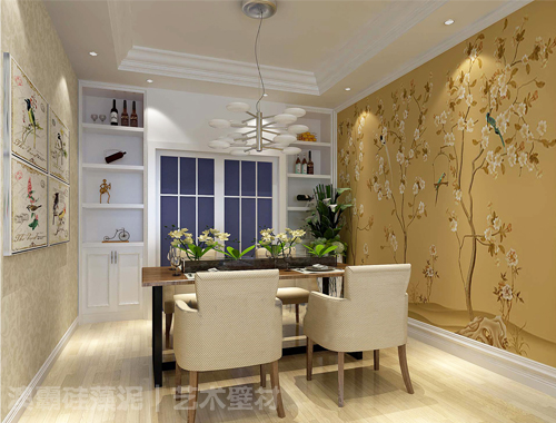 硅藻泥墙艺--餐桌旁的另一道风景(图3)